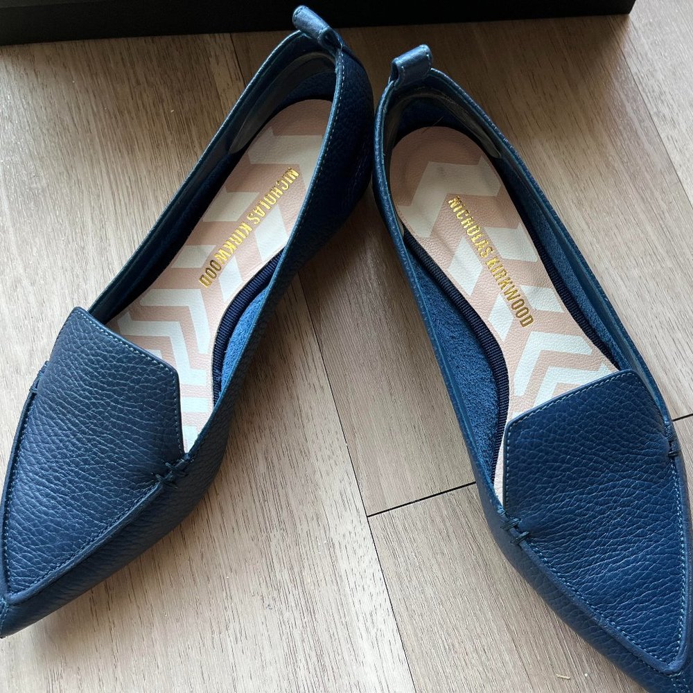 Nicholas Kirkwood Beya Loafers - Midnight Blue Size 5